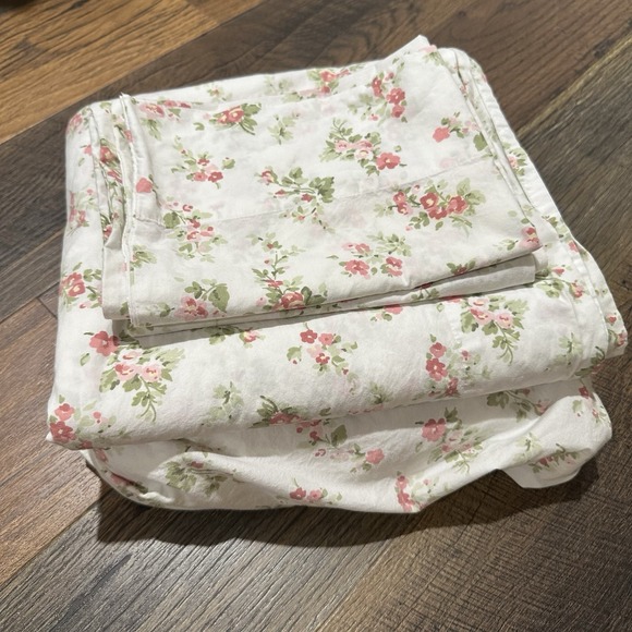 Laura Ashley 90s Cottagecore Rose Sheet Set Queen Size Shabby Chic Grannycore - Picture 2 of 8